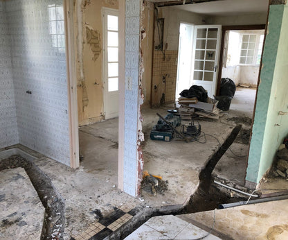 Passage des réseau au sol, plomberie - Basse Goulaine