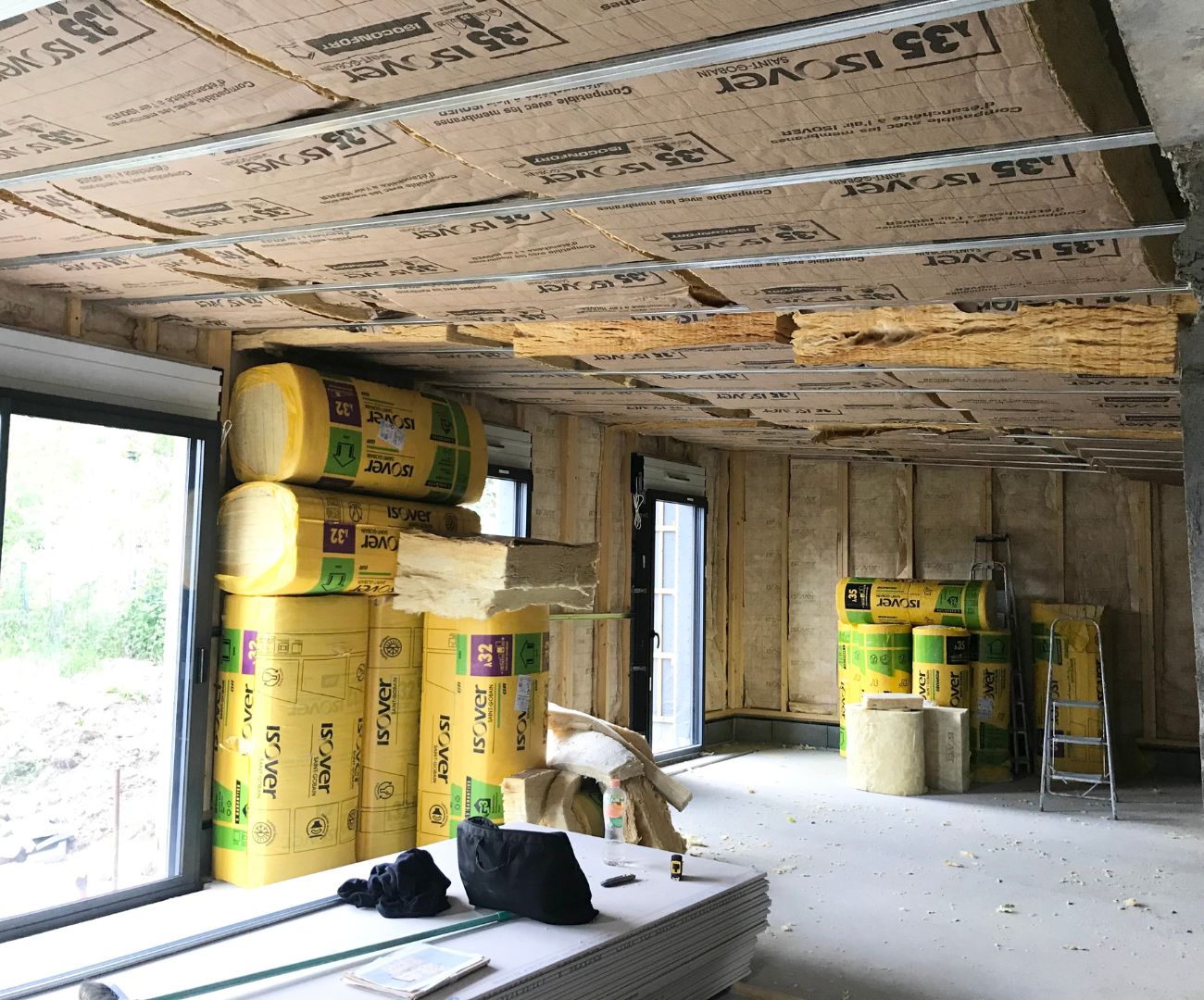 Isolation thermique d’une extension en cours de rénovation aux Sorinières