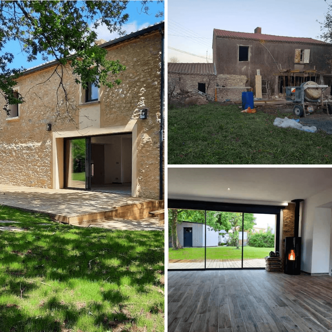 Rénovation d’une Longère & Construction d’un Garage Ossature Bois – Vertou (44)