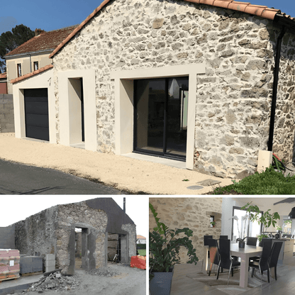 Avant / après lors d'une rénovation maison ancienne à Maisdon sur sèvre (44)