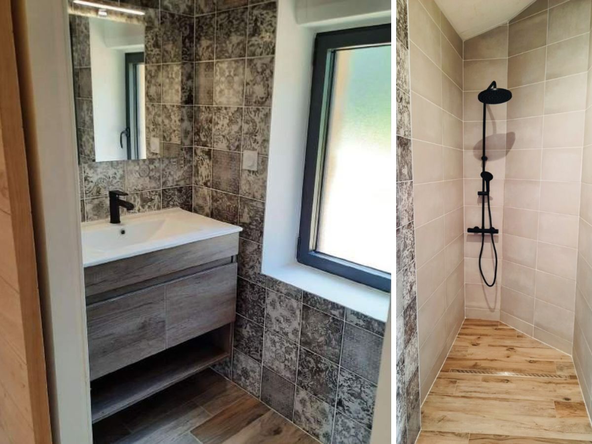 Après travaux rénovation d'une salle d'eau avec bac à douche à l'italienne à Vertou (44)