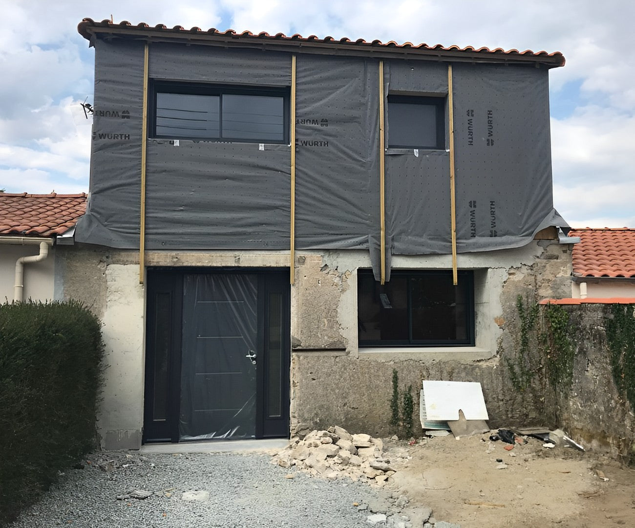 Surélévation en ossature bois sur ancien bâtisse en pierre à Vertou